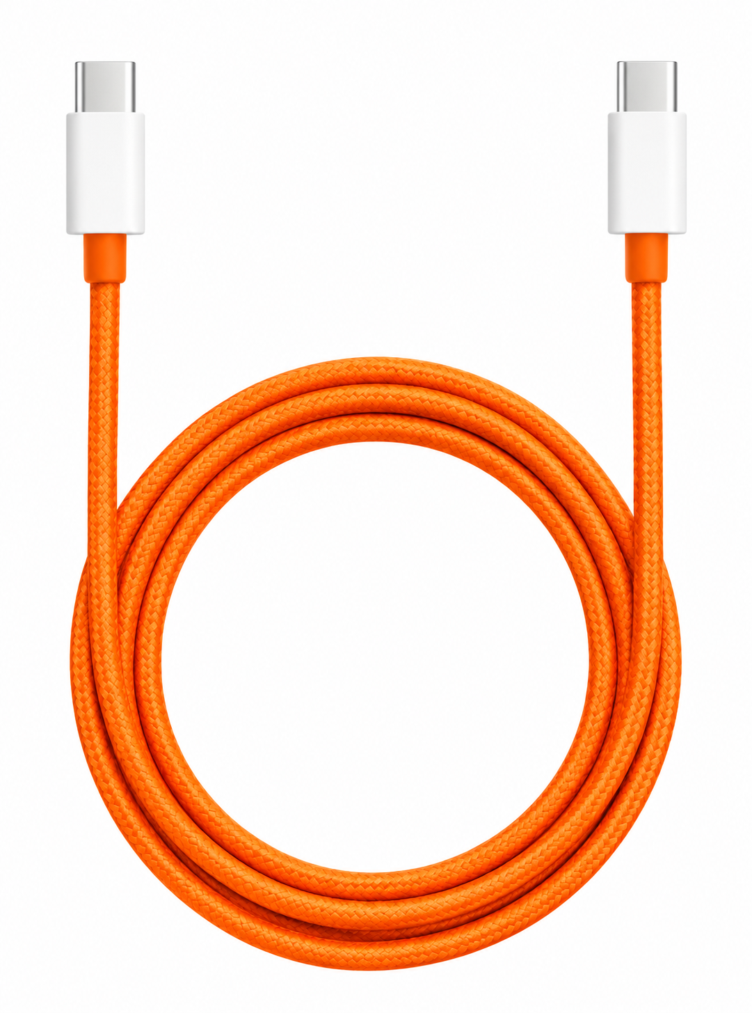 USB-C to USB-C 60W Braided Fast Charging Cable – 1 Meter (Orange) | 100% Original