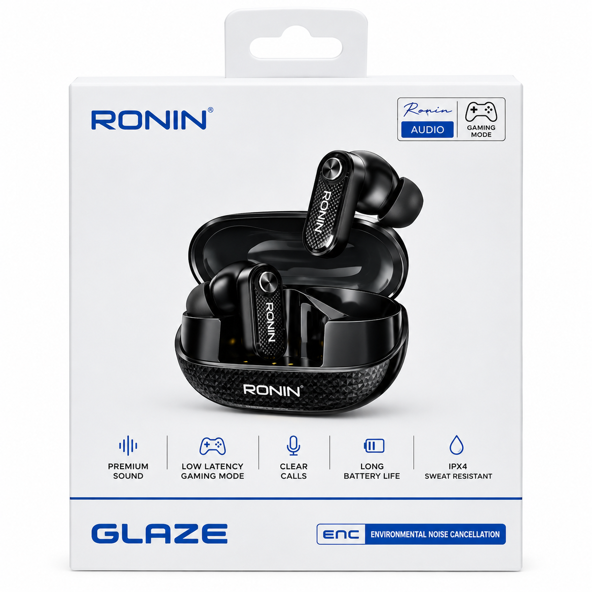 Ronin Glaze Wireless Gaming Earbuds – Black