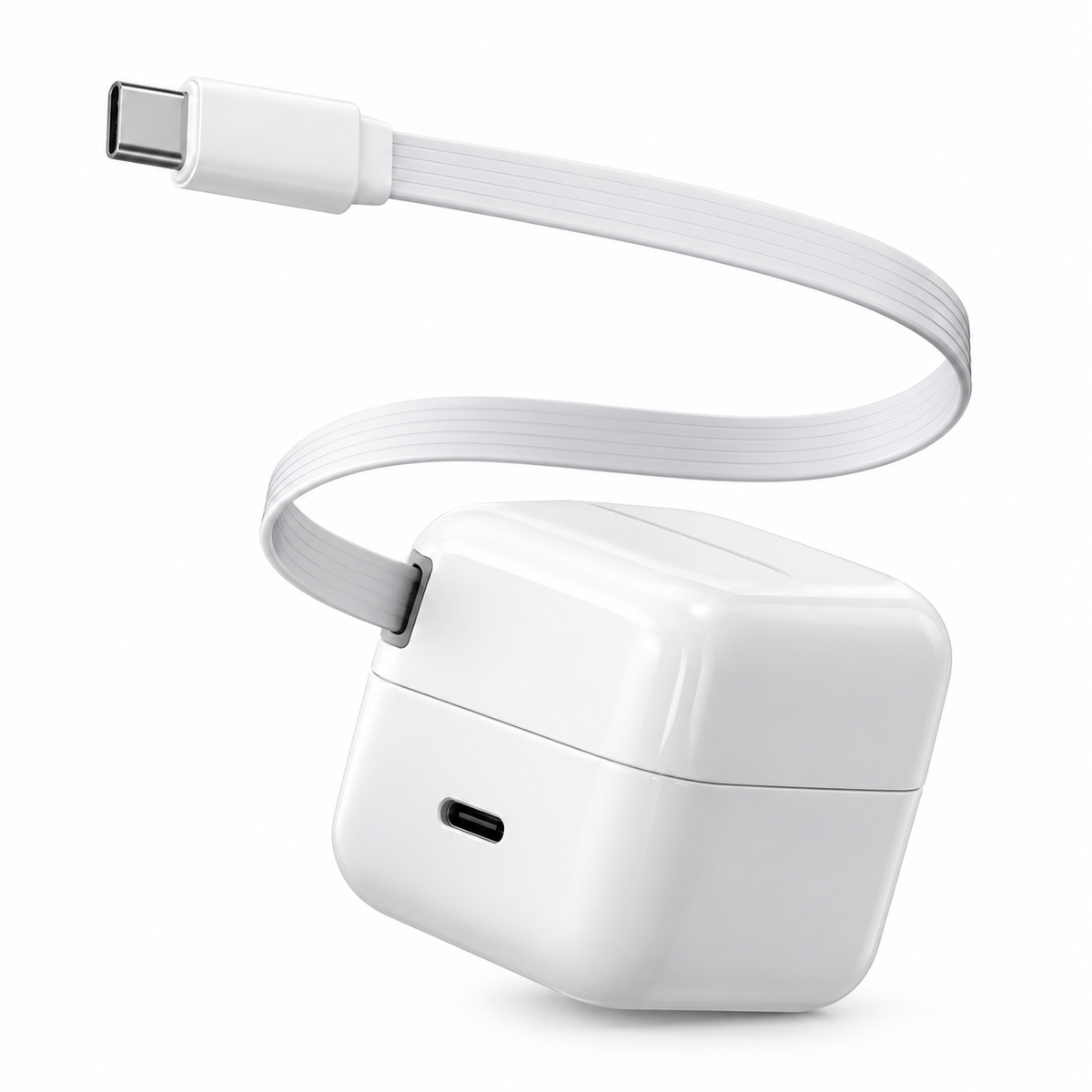 ROMOSS AC35MA 35W GaN Fast Charger with Built-in USB-C Cable – White