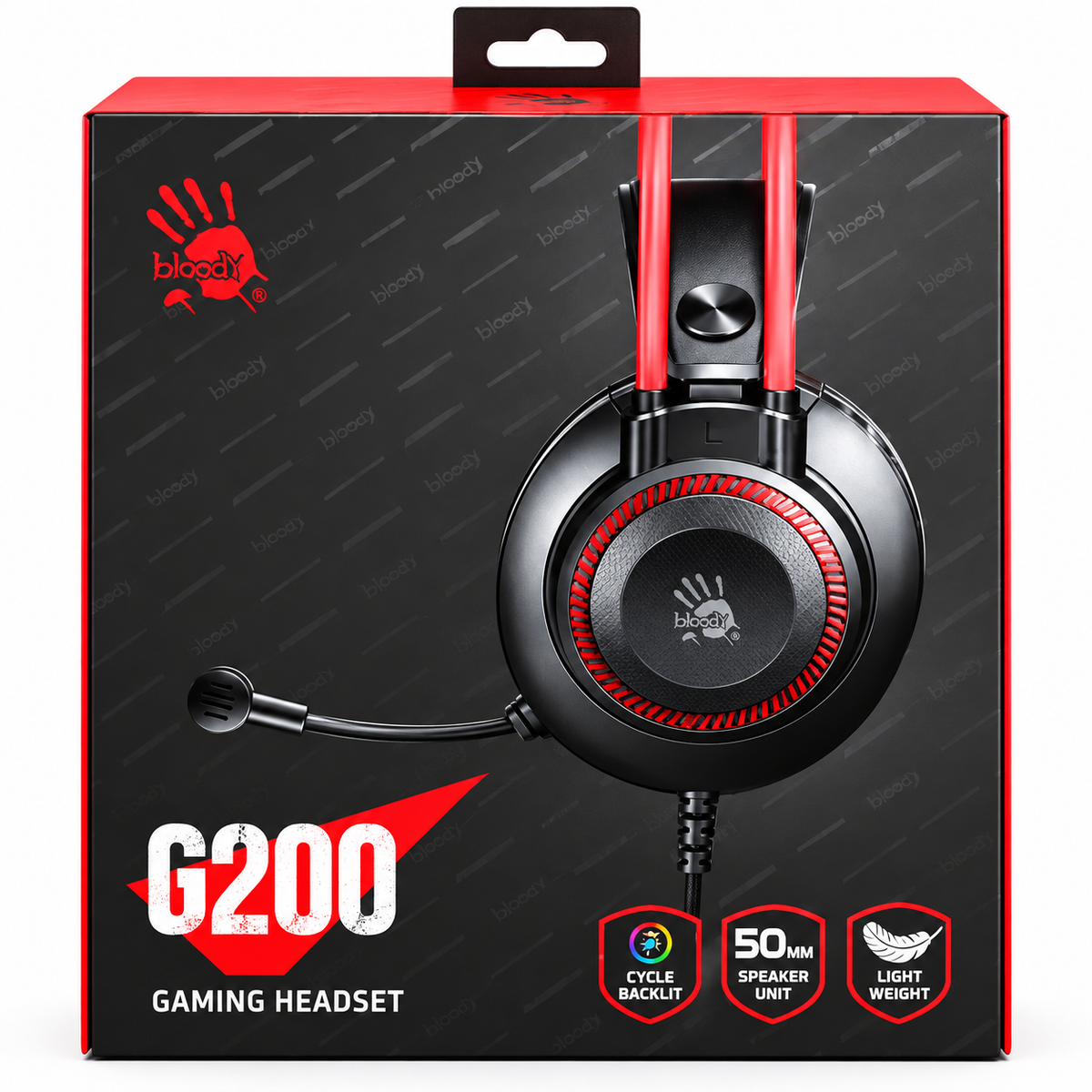 Bloody G200 RGB Gaming Headset – Black & Red