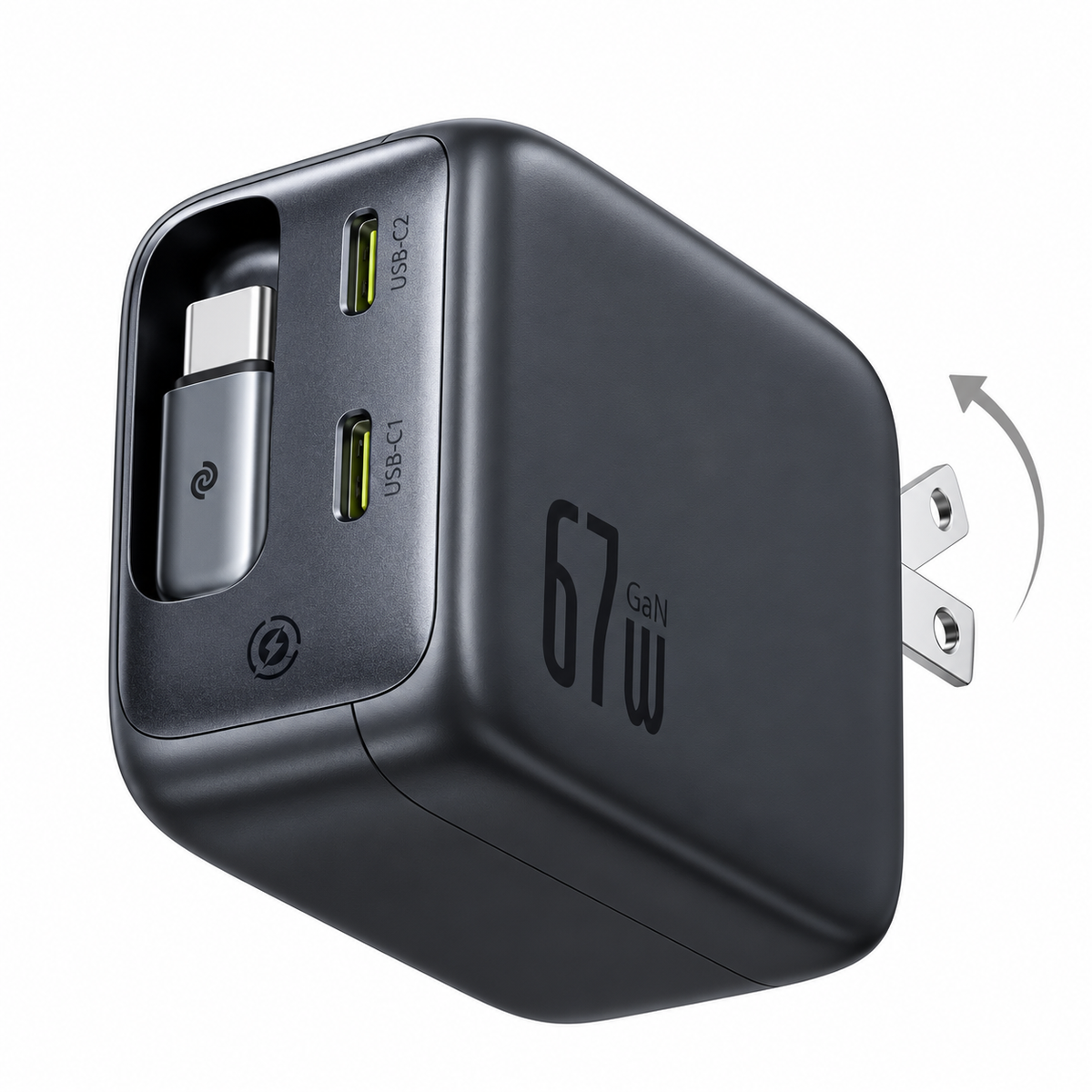 Baseus EnerCore CJ11 67W GaN Fast Charger with Retractable USB-C Cable