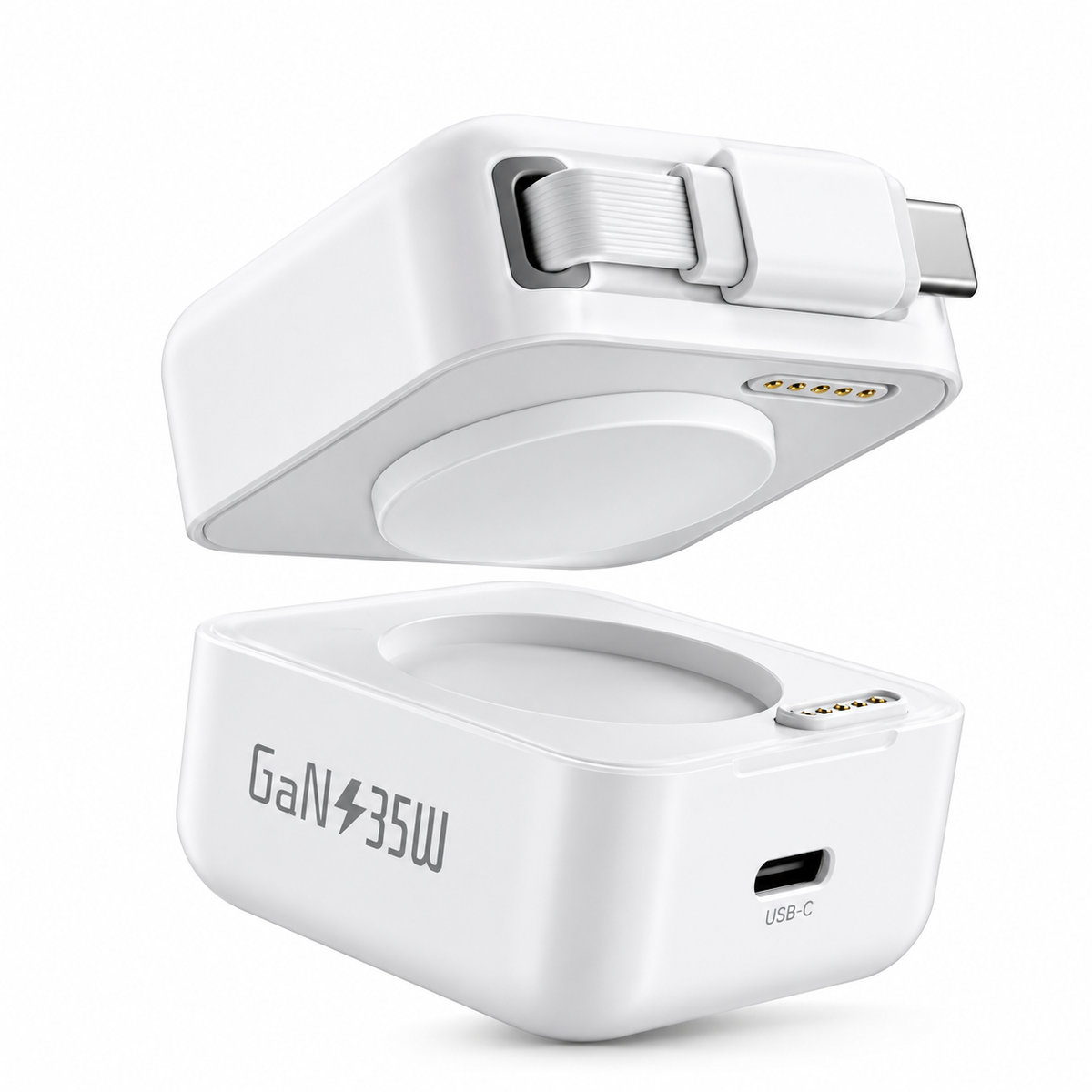 ROMOSS AC35MA 35W GaN Fast Charger with Built-in USB-C Cable – White