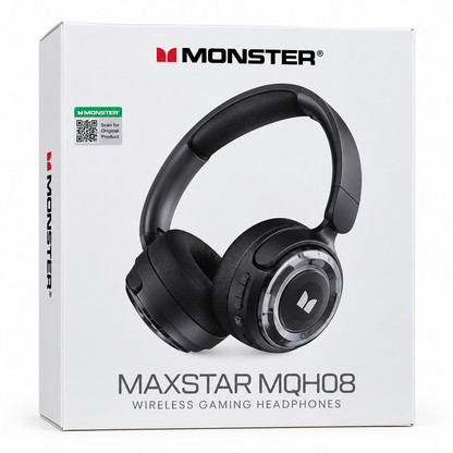 Monster MAXSTAR MQH08 Wireless Bluetooth Headphones – Black & White