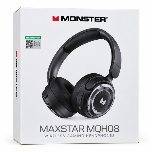 Monster MAXSTAR MQH08 Wireless Bluetooth Headphones – Black & White