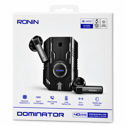 Ronin Dominator R-703S Wireless Gaming Earbuds – Black