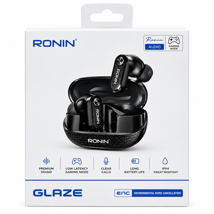 Ronin Glaze Wireless Gaming Earbuds – Black