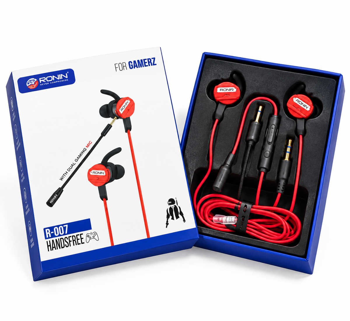 RONIN R-007 Gamerz Handsfree – Premium Gaming Earphones with Adjustable Mic | 3.5mm AUX